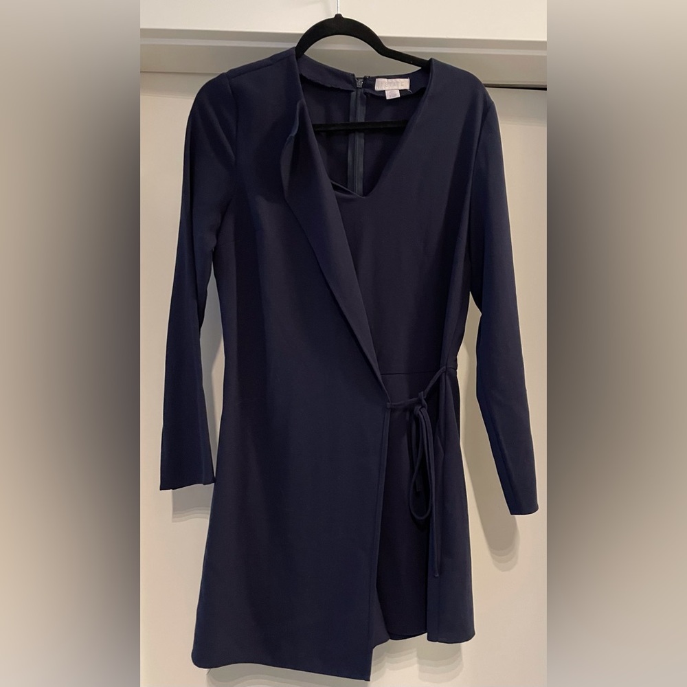 Ladies Long sleeved fitted Romper Navy Size
